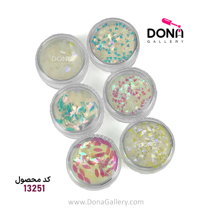 پک ديزاين 6عددي مثلث و چشمي شيشه اي 7رنگ