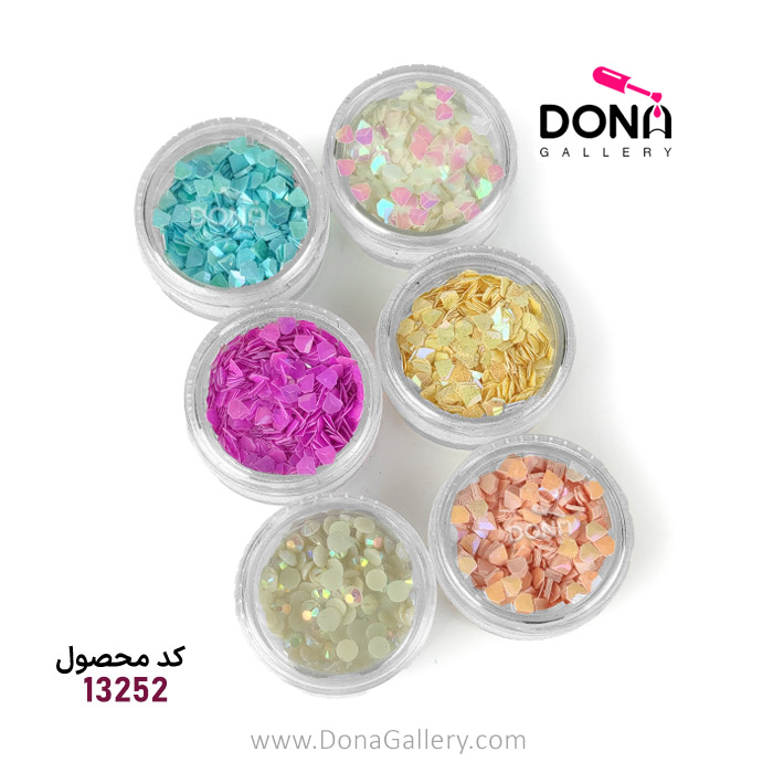 ديزاين پولکي الماس رنگي 6عددي نايلوني